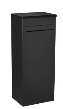 Paketbriefkasten Mefa Oak 481 Tiefschwarz RAL 9005 Entnahme von hinten